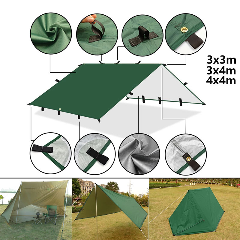 Emergency Mylar Tent - 屋外の日よけ,キャンプやアウトドアアクティビティ用の防水日よけ,4x4m,3x3m,3x3m,19日よけ