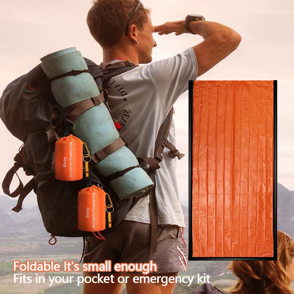 Bivy Bag Emergency - 緊急用防水保温寝袋、サバイバルビビーサック、キャンプ、ハイキング、アウトドアアドベンチャー用サバイバルギア