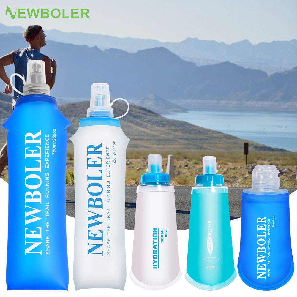 Water Bag Collapsible - 150/250/300/500/750 ミリリットル屋外折りたたみシリコーン一口サイズウォーターボトルランニングキャンプハイキング旅行便利なウォーターボトル