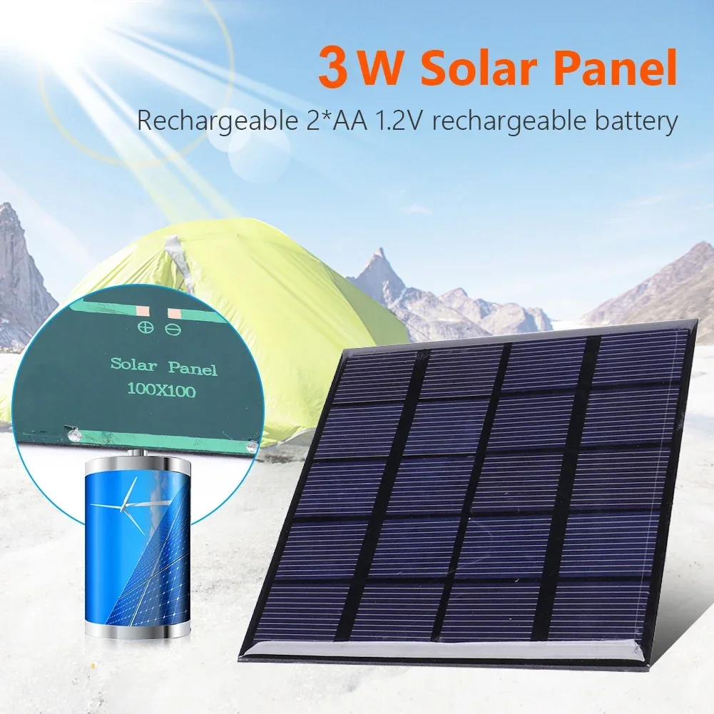 Solar Emergency Charger - ポータブル急速充電器,ソーラーパネル,DIY太陽電池システム,ミニ屋外バッテリー充電器,ボード,3W, 5V