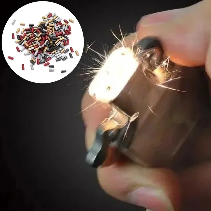 Fire Starting Kit - フリントゴールドブラックユニバーサルライター100個、フリントライターアクセサリー、タバコアクセサリー