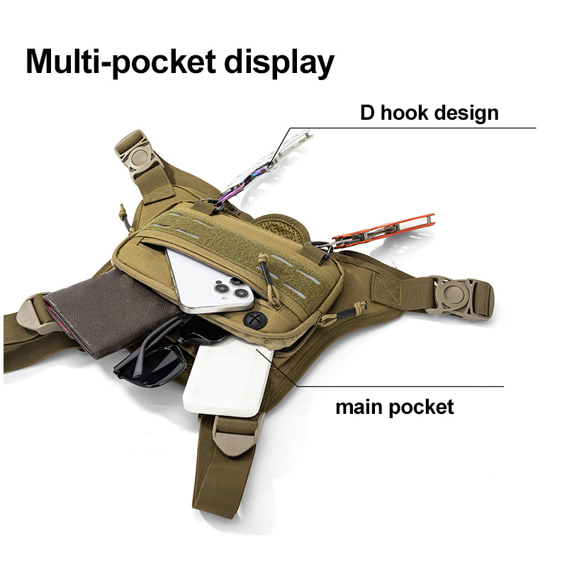 戦術的なフロントチェストリグバッグベストキャンプ狩猟ショルダ - Fishing Kit Compact のレビューと価格