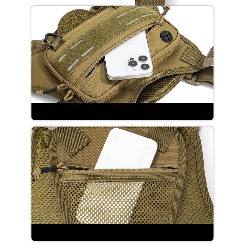 戦術的なフロントチェストリグバッグベストキャンプ狩猟ショルダ - Fishing Kit Compact のレビューと価格
