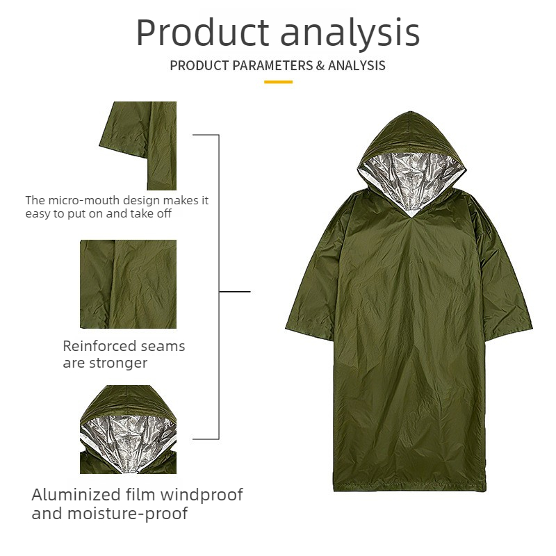 屋外用使い捨てPEオレンジ緊急用保温レインコート 厚手緊急用 - Emergency Poncho Rain のレビューと価格