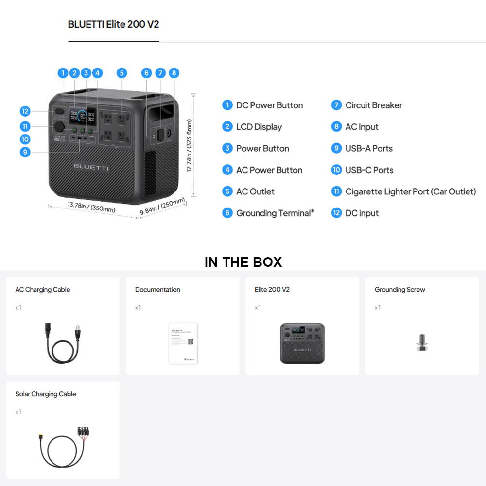 【リニューアル】BLUETTI Elite 200 V2 ポ - Solar Emergency Charger のレビューと価格