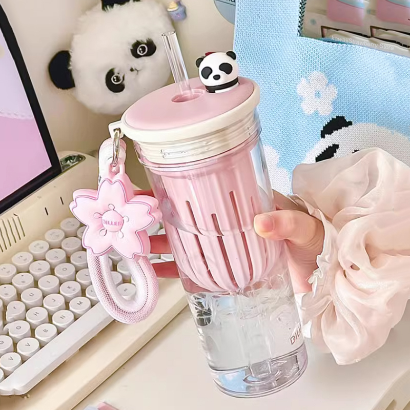 女性用フィルター付きウォーターボトル,かわいい桜とパンダのト - Water Purification Straw のレビューと価格